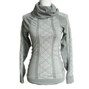 Athletic Essentials Running Top Cowl Neck Grey Scandinavian Long Sleeve Winter